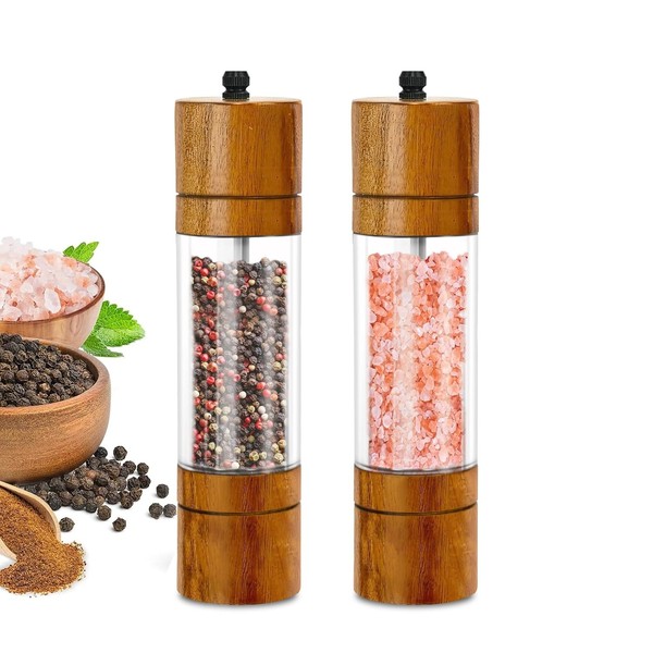 Salz PfeffermüHle Holz Keramikmahlwerk Acryl Transparent-image