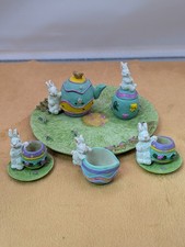 Vintage Miniature Easter Tea Set 8 Pieces In Original Box