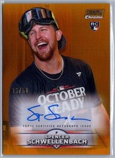 2025 Stadium Club Spencer Schwellenbach #SCCA-SS Gold Chrome Auto #/50 Braves