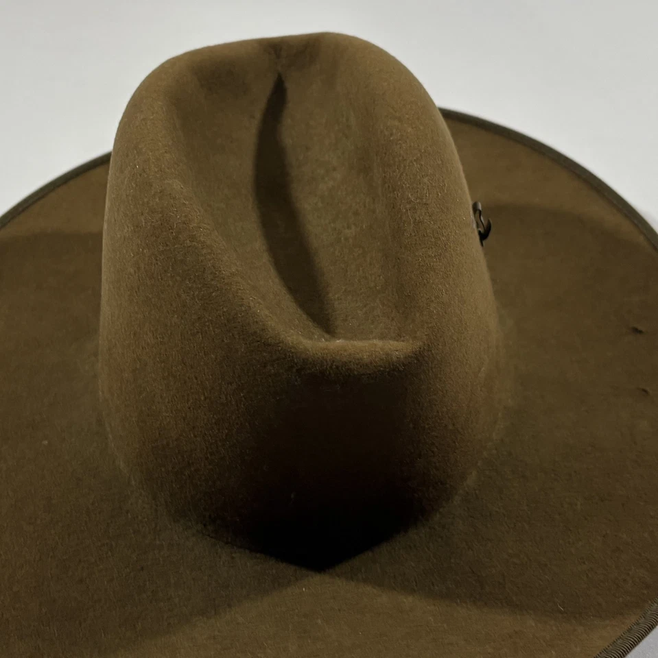 Винтажная мужская вестерн коричневая шерстяная фетровая шляпа-федора John Bardsley And Sons размер 7 1/8 - Изображение 2 из 4