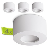 4X Aufbauleuchte Tasi Weiß Warmweiß 6W Deckenlampe Spot Deckenleuchte Strahler