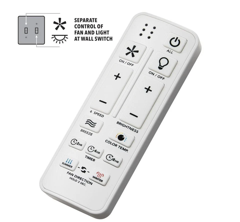 Hampton Bay Fernbrooke 52" In/Outdoor Brown Oak Ceiling Fan w LED Remote Control - Image 4 of 4