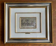 Quadro Roma sparita Tevere Castel Sant Angelo argento 925