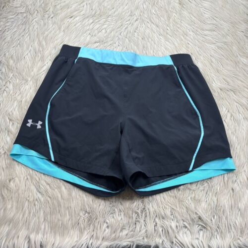 Under Armour UA Herren XL Speedpocket schwarz blau 6" ohne Futter Laufshorts