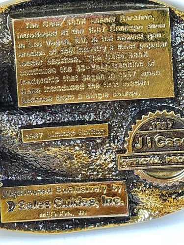 Case Limited Edition 580K Backhoe Gold Copper Belt Buckle Vintage - Picture 4 of 6