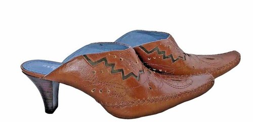 Western Boot Heels Slides CLARKS Indigo Backless 7M Brown Slip-Proof Shoes NEW - Picture 3 of 10
