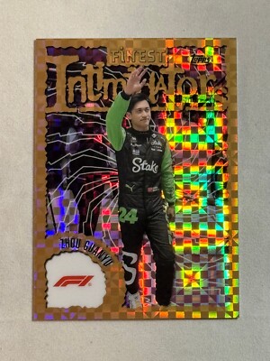 2024 Topps Finest Formula 1 Checkerboard Refractor Zhou Guanyu #ZHO Stake Kick