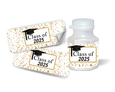 30 Graduation party favors class of (your request) mini bubble labels