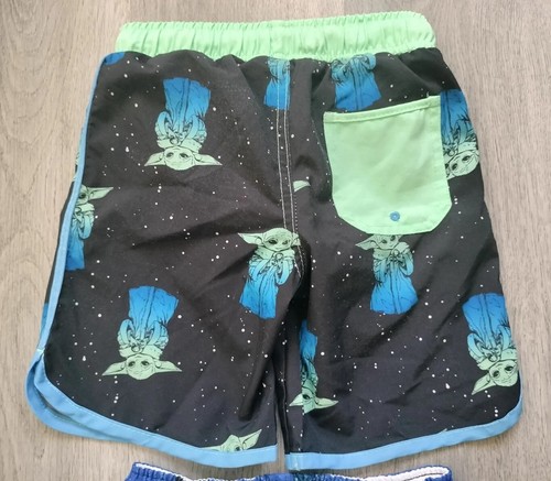 2x STAR WARS Boy's XS 4/5 Blue Swim Suits/Trunks/Board Shorts Yoda Grogu Vader - Picture 21 of 24