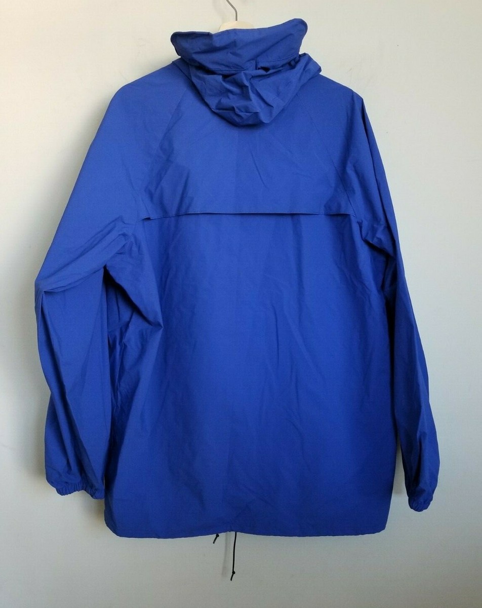 Columbia Jacket Royal Blue Hood Visor Zip Snaps Drawcord Hem