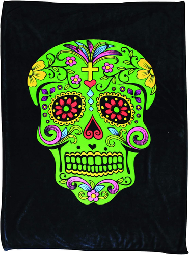 45" X 60" Sugar Skull Day of the Dead Super Soft Fleece Blanket - Imagen 5 de 12