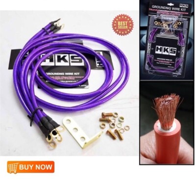 HKS Car Universal 5 Points Earth System Grounding Wire Cable Performance