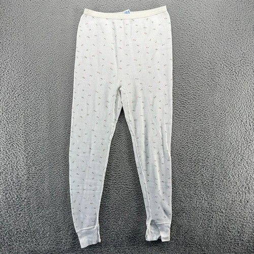Vintage Sears Long Johns Damen Medium weiß Blumen Rosen Thermo Basisschicht