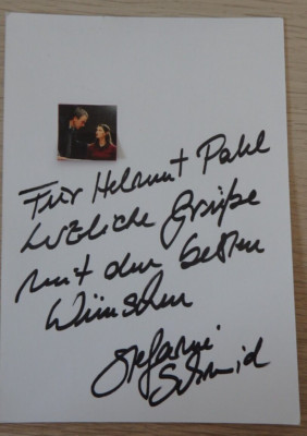 Handschriftliches Autogramm Theater TV Schauspielerin Stefanie Schmid (113552)