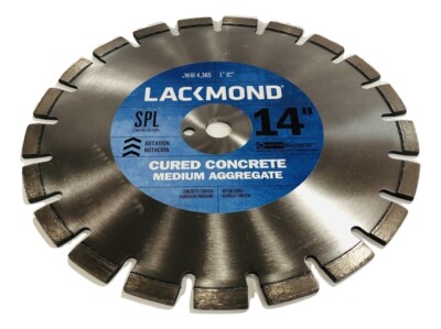 Lackmond 14  Wet Cured Medium Aggregate Segmented Diamond Saw Blade Made in USA
