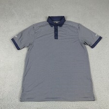 Callaway Polo Shirt Men L Blue Striped Opti-Dri Golf Casual Short Sleeve Stretch