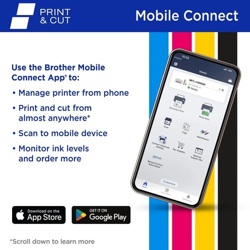 Brother MFC-J1800DW Cut Wireless All-In-One Inkjet Printer built-in cutter & Fax - Picture 8 of 10