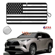 US Flag Car Windshield Sun Shade UV Protector Cover Fits for Toyota Highlander