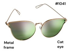 Cat Eye, Sunglasses Metal Frame Gorgeous 1041