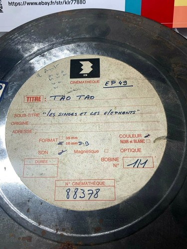 Old RARE Film Tao les singes et les elephants Episode 49 film 16mm 88378 FR3 - Afbeelding 2 van 6