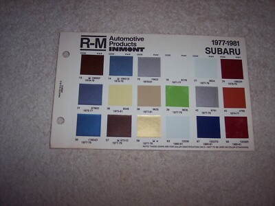 1977-1981 SUBARU EXTERIOR R-M PAINT CHIP COLOR CHART   #401