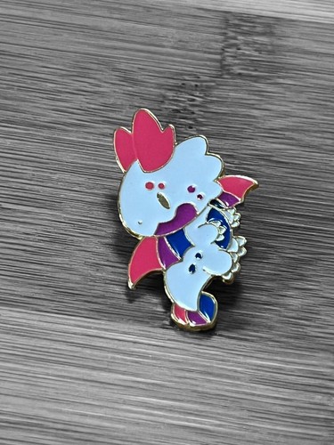 NEW Cute DRAGON hard enamel pin/brooch/badge Bi Pride Colors - Picture 3 of 6