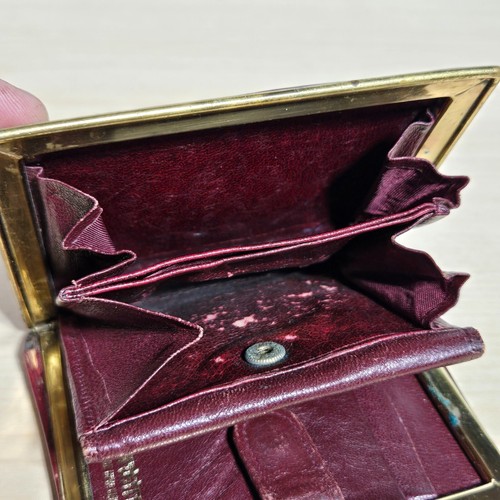 RARE Nordstrom Leather Wallet Made in West Germany Vintage Brass Hardware - Picture 6 of 6