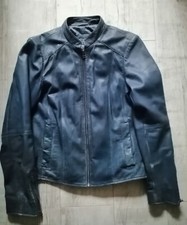 Sienna De Luca Vintage Leather Biker Jacket Blue Size Large (14/16) Butter Soft