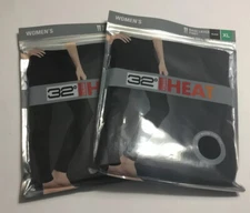 New Women’s 2-Pack 32 Degrees Heat Black Base Layer Pant Sz XL