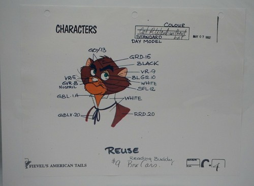 Fievel's American Tails Original Studio Model Cel Copy Of Car R Waul w/o Hat #18 - Picture 3 of 3