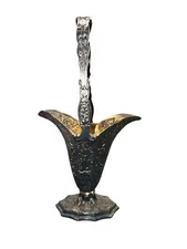 Antique Barbour Silver Co Repoussé Handled Flower Basket - Circa 1890's 9" tall