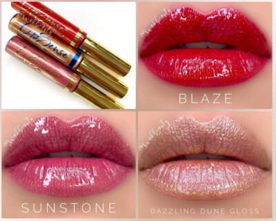 Senegence Collection New Sealed Blaze, Sunstone lipsense, Dazzling Dune gloss