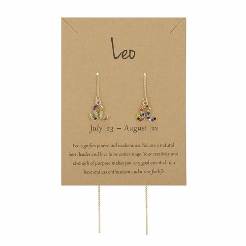 12 Constellation Earrings Stud Threader Drop Tassel Crystal Dangle Wholesale New - Picture 15 of 21