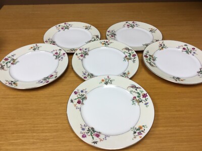 6 Vintage Bohemia Czechoslovakia V China 8 1/4” Luncheon Plates w ...