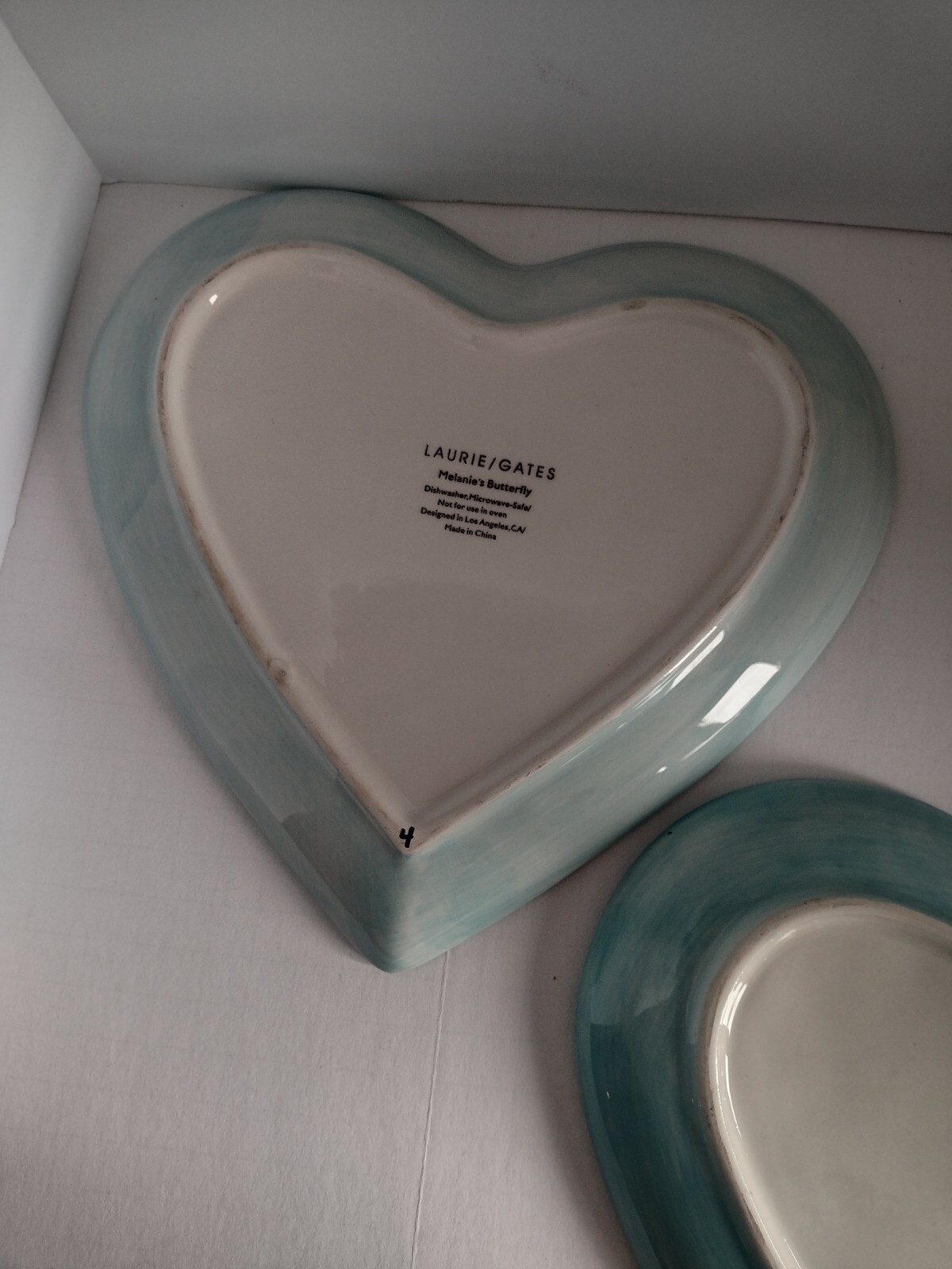 Laurie Gates Melanie’s Butterfly Heart Shaped Lunch Dinner Plate 3 Sold Separate