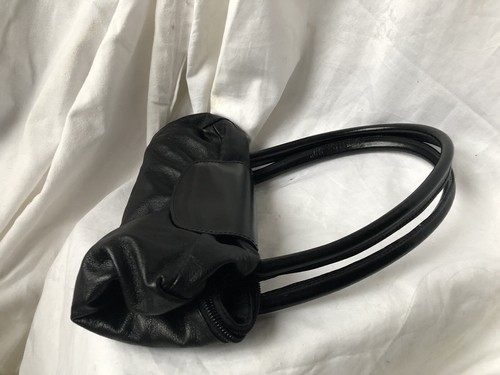 Bolso de Mano Fontanelli Cuero Negro Hecho en Italia Calidad Superior Plegable de Viaje - Imagen 4 de 12