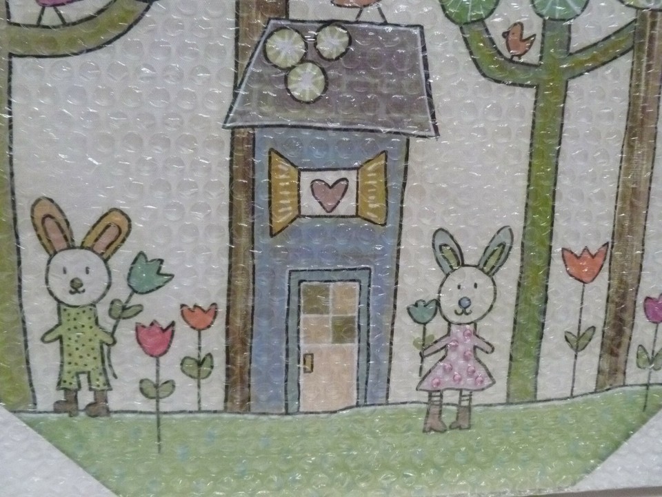 CUTE RABBIT BIRD HOME TREE KIDS ROOM DESIGN CANVAS PRINT WALL ART ...