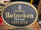 Vintage HEINEKEN Special Dark Beer Sign Plastic Man Cave Bar Pub Brewery Holland