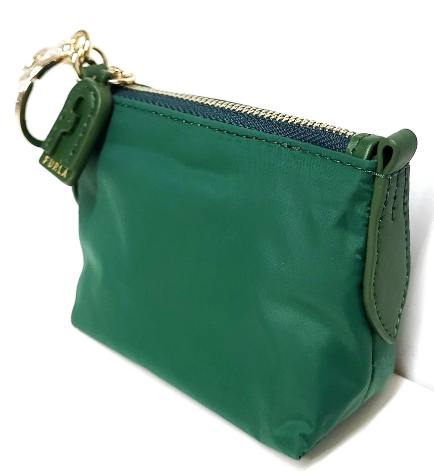 Furla молнии чехол подвеска Royal яшма зеленый Tessuto нейлона кольцо для ключей карабин новый с Ярлыками - Изображение 2 из 4