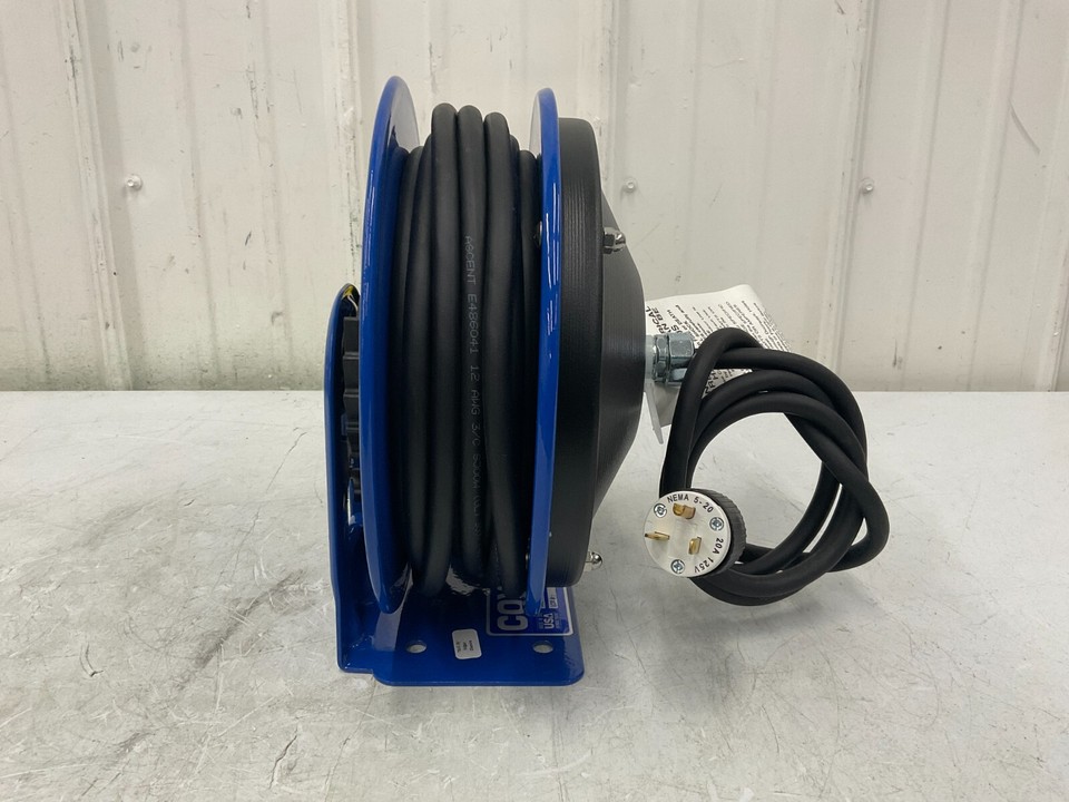 COXREELS PC103012B Extension Cord Reel Grounding Plug520P, Quad