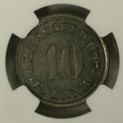 Germany 10 Pfennig 1917 NGC MS 61 UNC Zinc City of Horde Lamb-213.1 Notgeld - Picture 3 of 4