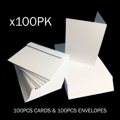 195gsm Blank White DIY Folding A6 Cards & C6 Envelopes Size Parties Invitations - Picture 10 of 11