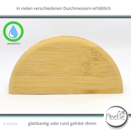 1x Holzscheibe halbrund Bambus Leimholz 18 mm Holzrad rund Tischplatte Scheibe - Bild 4 von 12