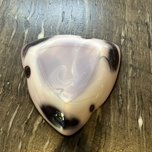 Vintage Signed Sasaki Glass Company Purple Biomorphic Art Glass Ashtray MCM - Picture 7 of 9