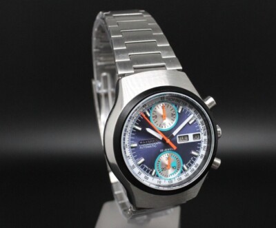 Vintage Citizen speedy Blue Silver 4-901169 Flyback 67-9038