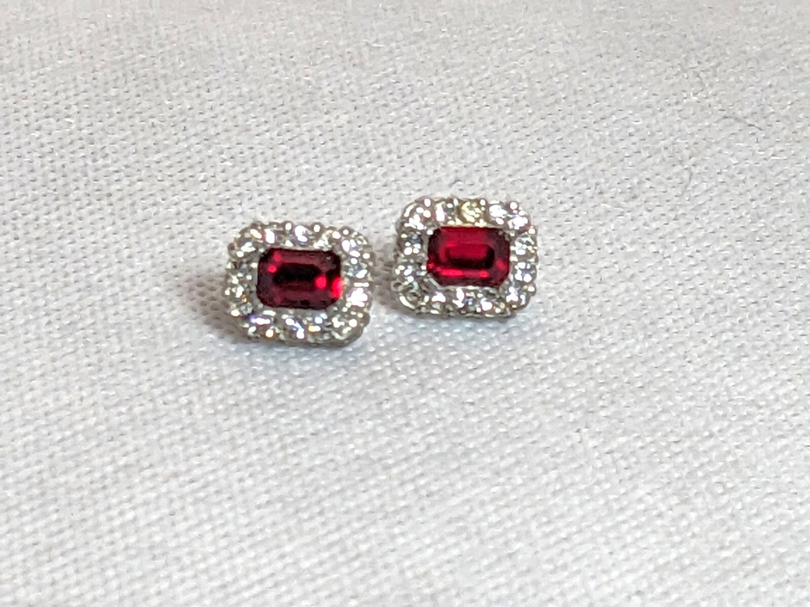 Vintage Bogoff Signed Prong Set Red & Clear Multi… - image 5