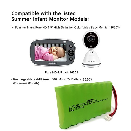 Battery for Summer infant Pure HD 4.5 Inch HD video Monitor 36203 36203-2 1pcs - Picture 2 of 5