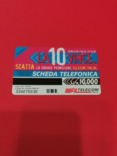 SCHEDA TELEFONICA LA 10 VINCE MARSUPIO NUOVA PERFETTA G 878 C&C 2923 AG PF 515 - Foto 2 di 3
