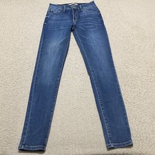Kancan Womens Jeans sz 26 Blue Denim Mid Rise Dark Wash Skinny Leg