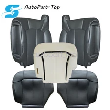 For 1999-2002 GMC Sierra 1500 2500 Driver Passenger Leather Seat Cover Dark Gray